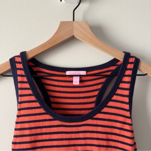 Lilly Pulitzer 100% cotton Knit Mini dress retro striped sleeveless Racerback S - Picture 5 of 10